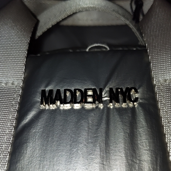 Steve Madden Silver Backpack.  Front and side pockets. - Picture 3 of 9